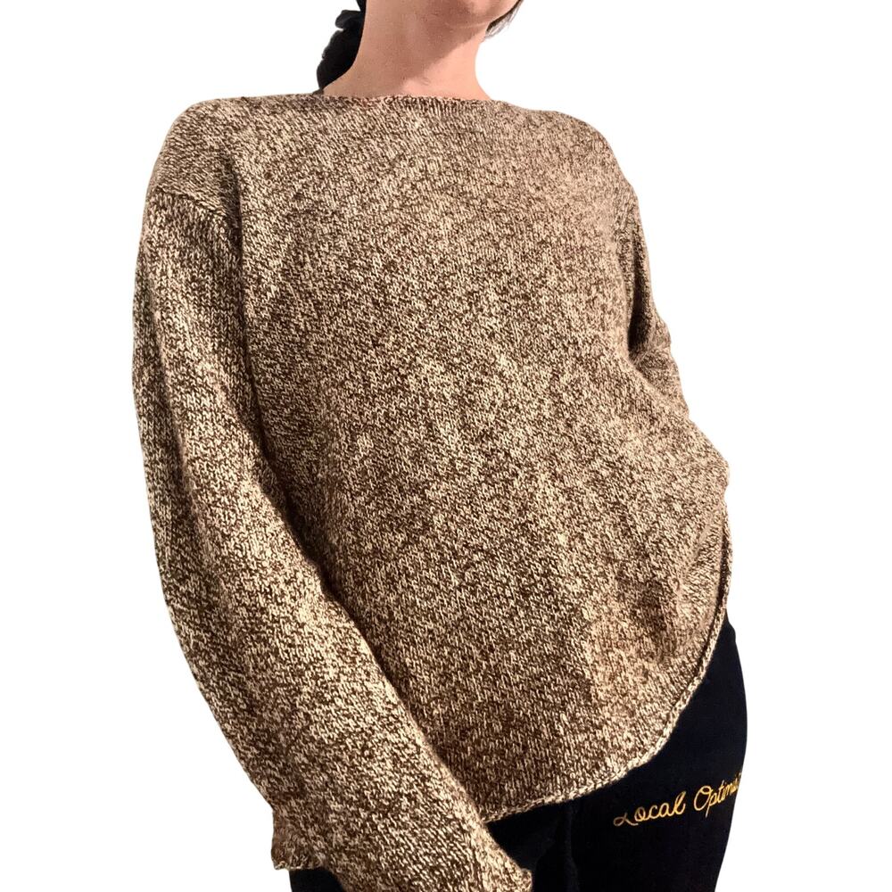 Eileen Fisher Brown + White Linen Sweater